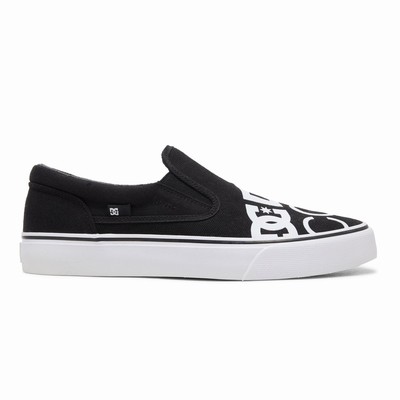 DC Trase SP Slip Ons Men's Black/White Sneakers Australia JSZ-916